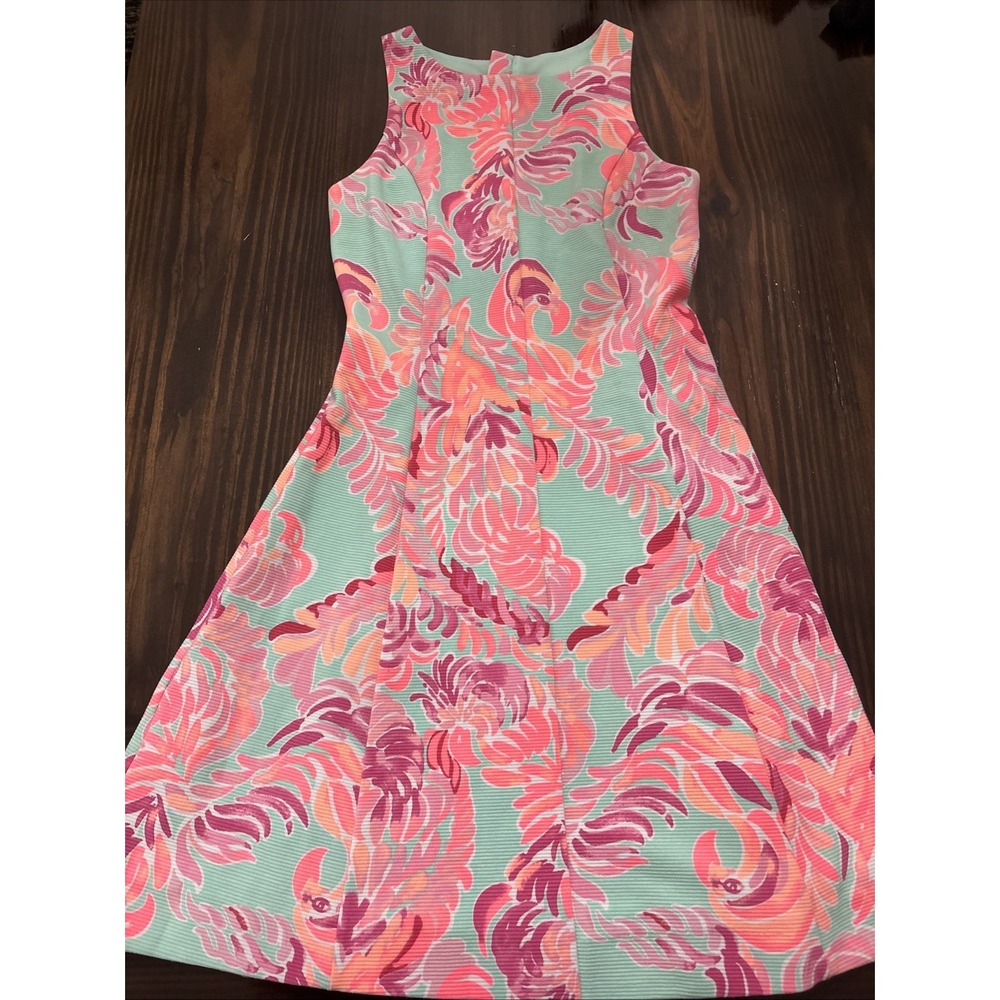 Lilly Pulitzer Love Birds Cove Tank Dress XS  Textured Fit And Flare lined
